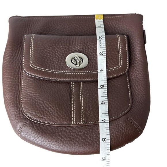 COACH Brown Hamilton Pebbled Leather Crossbody - Picture 10 of 10